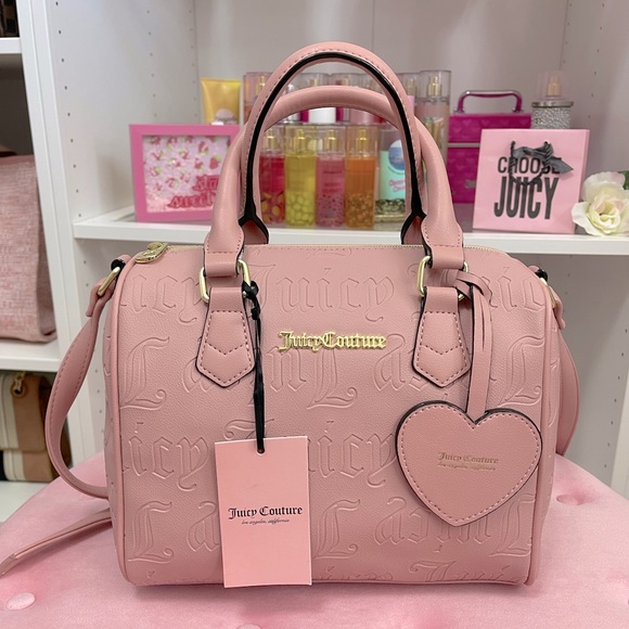 Juicy Couture Pink Taffy Deboss Satchel NWT - Picture 2 of 4